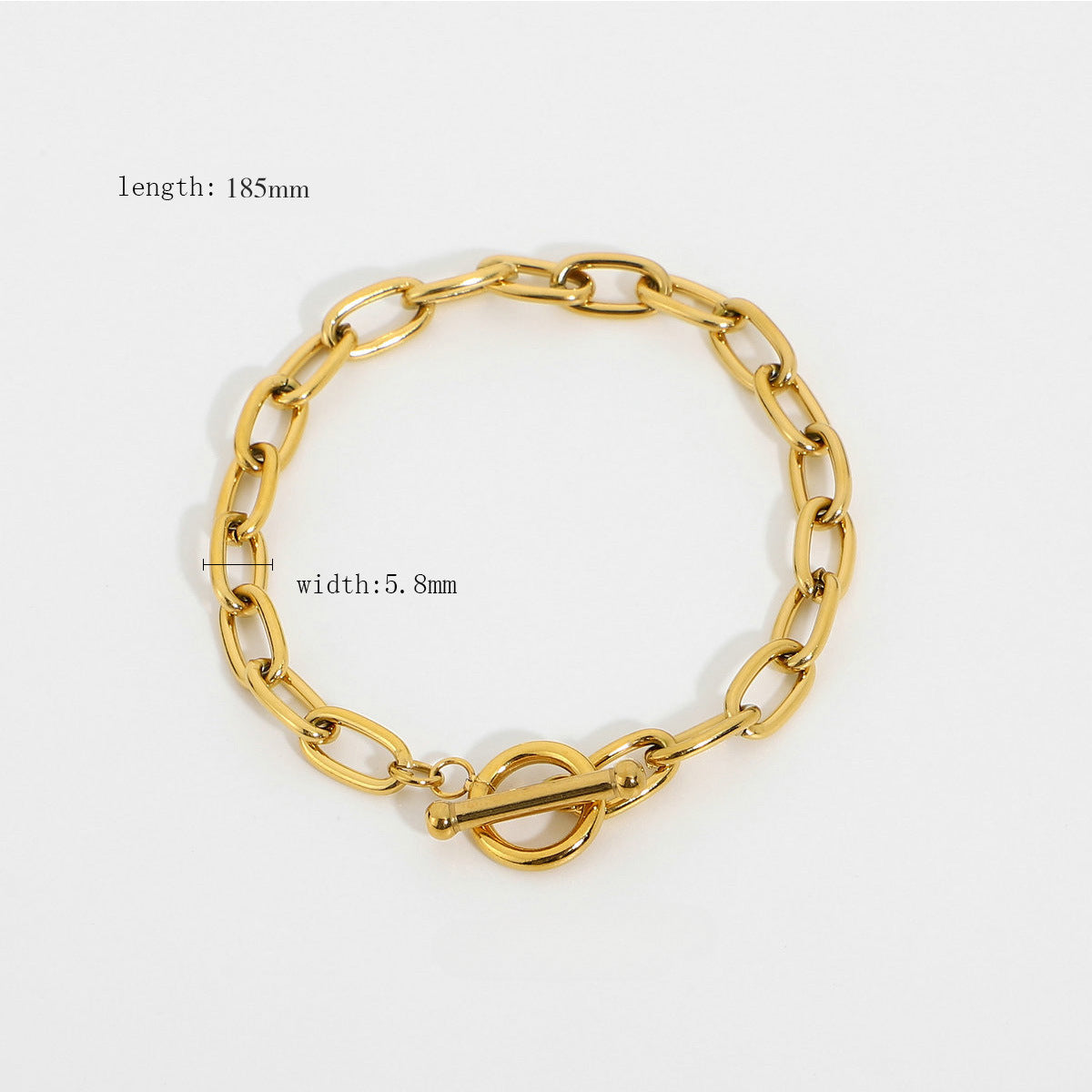 Pulsera de acero inoxidable plano de oro plano al por mayor de la serpiente apilada de 18 quilates